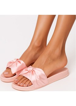 Różowe klapki damskie z kokardą /E8-2 4196 S099/ Pantofelek24 okazja pantofelek24.pl - kod rabatowy