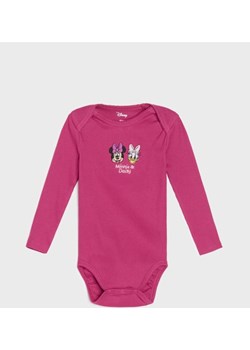 Sinsay - Body z prążkowanej dzianiny Minnie Mouse - różowy Sinsay Sinsay - kod rabatowy