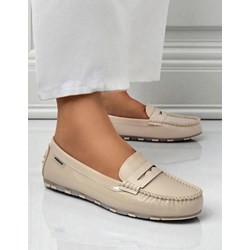 Beżowe mokasyny Royalfashion.pl płaskie casual  - zdjęcie produktu