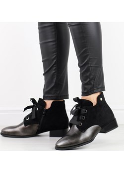 Srebrne botki damskie na obcasie M.DASZYŃSKI SA197-9 Suzana.pl okazja suzana.pl - kod rabatowy