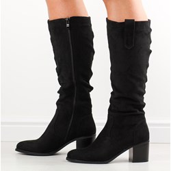 Kozaki damskie Daszyński zamszowe na zamek  - zdjęcie produktu