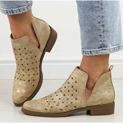 Botki Daszyński na jesień na płaskiej podeszwie bez zapięcia  - zdjęcie produktu