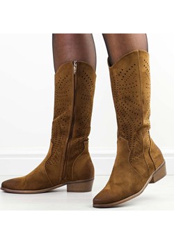 Camelowe zamszowe kowbojki, kozaki damskie Potocki 12271 Potocki suzana.pl - kod rabatowy