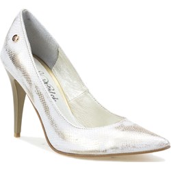 Czółenka J.Wolski bez zapięcia skórzane na wysokim obcasie  - zdjęcie produktu