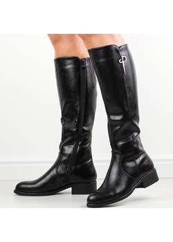 Czarne pu płaskie kozaki damskie M.Daszyński 2458-4 suzana.pl - kod rabatowy