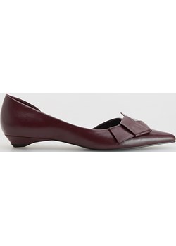 Reserved - Baleriny z ozdobną aplikacją - mahoniowy Reserved Reserved - kod rabatowy