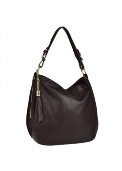 Duża torebka shopper skóra naturalna włoska brąz czekolada Borse In Pelle promocyjna cena melon.pl - kod rabatowy