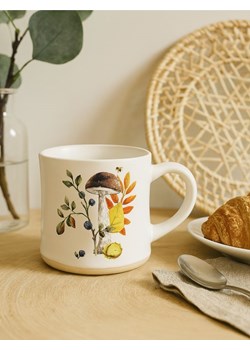 Sinsay - Kubek z nadrukiem w grzyby - brązowy Sinsay Sinsay - kod rabatowy