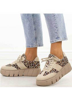 Beżowe ocieplane skórzane półbuty damskie Vinceza 66841 Vinceza suzana.pl - kod rabatowy