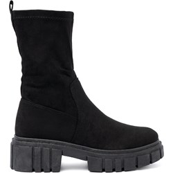 Botki Shelovet na platformie zamszowe eleganckie  - zdjęcie produktu