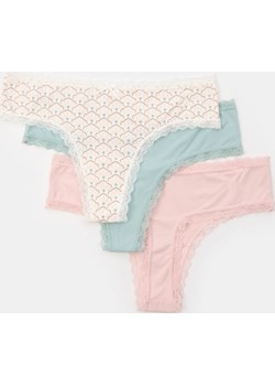 Sinsay - Stringi typu tanga 3 pack - wielobarwny Sinsay Sinsay - kod rabatowy