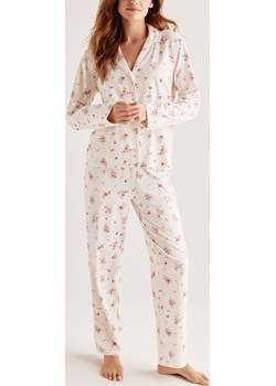 Reserved - Wzorzysta piżama dwuczęściowa - złamana biel Reserved Reserved - kod rabatowy