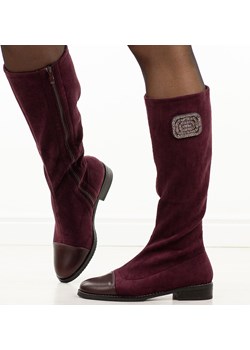 Bordowe kozaki damskie M.Daszyński 2251-19 suzana.pl - kod rabatowy