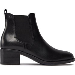 Botki Tamaris casual jesienne na obcasie czarne bez zapięcia  - zdjęcie produktu