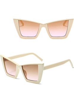 Okulary przeciwsłoneczne Kocie z filtrem UV400 STL31B kremowe + akcesoria Stylion Stylion okazja - kod rabatowy