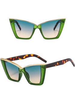 Okulary przeciwsłoneczne Kocie z filtrem UV400 STL31D zielono-panterkowe + Stylion okazyjna cena Stylion - kod rabatowy