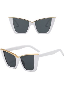 Okulary przeciwsłoneczne Kocie z filtrem UV400 STL31E białe + akcesoria Stylion wyprzedaż Stylion - kod rabatowy