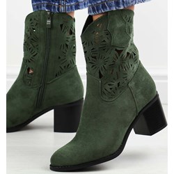 Daszyński botki na wiosnę z zamszu eleganckie na zamek  - zdjęcie produktu