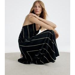 Sukienka Reserved w serek lniana casual w kratkę mini  - zdjęcie produktu