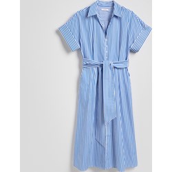 Sukienka Reserved koszulowa niebieska tkaninowa z krótkim rękawem casual midi na uczelnię  - zdjęcie produktu
