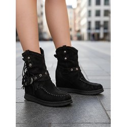 Botki Royalfashion.pl czarne sznurowane  - zdjęcie produktu