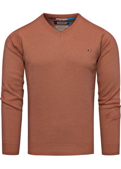 Sweter męski w serek brązowy Recea Recea wyprzedaż Recea.pl - kod rabatowy