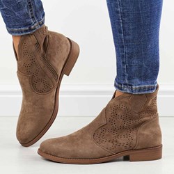 Botki S.Barski na zamek zamszowe casual  - zdjęcie produktu