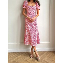 Sukienka Intimica z dekoltem v midi z krótkimi rękawami  - zdjęcie produktu