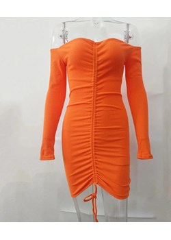 Sukienka mini ze ściągaczem - Pomarańczowy Intimica wyprzedaż Intimica.pl - kod rabatowy