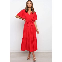 Sukienka Intimica w serek z krótkimi rękawami kopertowa  - zdjęcie produktu