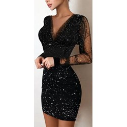 Sukienka czarna Intimica w serek mini dopasowana  - zdjęcie produktu