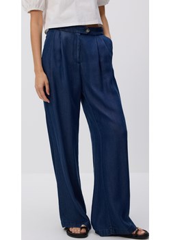 Reserved - Jeansy wide leg z lyocellu - granatowy Reserved Reserved - kod rabatowy