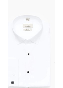 koszula wincass 2737 na spinki slim fit biały bialy Recman  - kod rabatowy