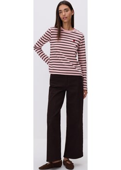 Reserved - Longsleeve z haftem - różowy Reserved Reserved - kod rabatowy