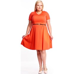 Sukienka Fokus trapezowa w serek na randkę mini elegancka  - zdjęcie produktu