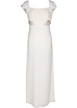 Sukienka FSU158 EKRI fokus-fashion szary drapowana - kod rabatowy