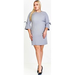 Sukienka niebieska Fokus na wiosnę z okrągłym dekoltem  - zdjęcie produktu