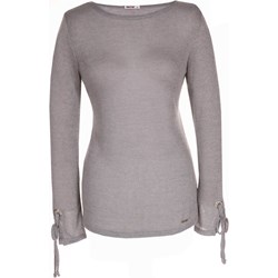 Bluzka damska Fokus z długimi rękawami szara bez wzorów  - zdjęcie produktu