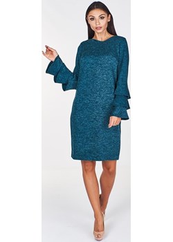 Sukienka FSU894 ZIELONY MORSKI  melanż  Fokus fokusfashion.com - kod rabatowy