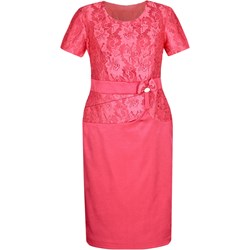 Sukienka Fokus midi ołówkowa z krótkimi rękawami z okrągłym dekoltem  - zdjęcie produktu