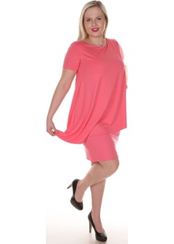 Sukienka FSU689 KORALOWY  Fokus okazja fokusfashion.com  - kod rabatowy