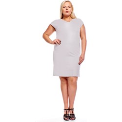 Sukienka Fokus z okrągłym dekoltem szara casual z krótkimi rękawami prosta mini  - zdjęcie produktu