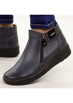 Granatowe POLSKIE botki damskie DEONI 726 Suzana.pl promocyjna cena suzana.pl - kod rabatowy