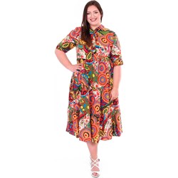Sukienka wielokolorowa Fokus z wiskozy koszulowa  - zdjęcie produktu