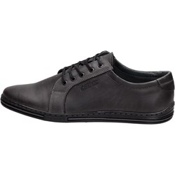 Półbuty męskie Polbut granatowe casual sznurowane skórzane  - zdjęcie produktu