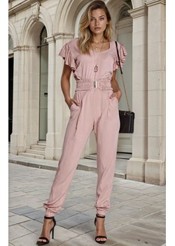 M645 kombinezon z falbankami, Kolor brudny róż, Rozmiar S, Makadamia Makadamia wyprzedaż Primodo - kod rabatowy