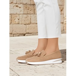 Mokasyny Royalfashion.pl na wiosnę brązowe casual  - zdjęcie produktu