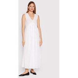 Sukienka biała Max Mara z dekoltem v maxi na ramiączkach  - zdjęcie produktu
