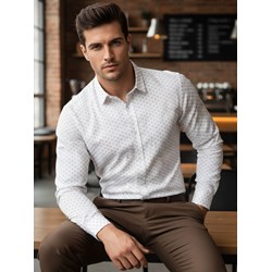 Koszula męska biała Dstreet z bawełny casualowa z długimi rękawami  - zdjęcie produktu