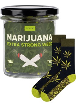 Skarpetki męskie kolorowe SOXO GOOD STUFF Marihuana w słoiku śmieszne bawełniane Sklep SOXO - kod rabatowy